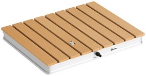 Outsunny Kit de Duche de Jardim Portátil Duche Exterior de Chão Altura Ajustável até 4 m para Campismo Piscina Praia 70,5x55x7,5 cm Madeira