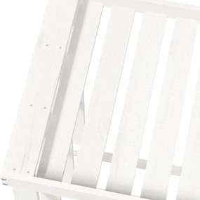 Suporte de lenha p/ exterior 108x52x106 cm pinho maciço branco