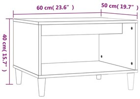 Mesa de centro 60x50x40 cm derivados de madeira cinzento sonoma