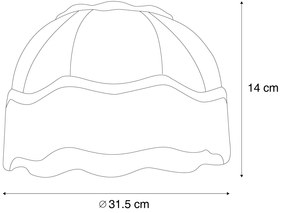 Abajur de tecido bege com interior branco 31,5/15/14 - Heritage Retro