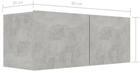 7 pcs conjunto de móveis de TV derivados madeira cinza cimento