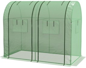 Outsunny Estufa de Jardim Estufa Resistente com 4 Janelas Anti-UV para Cultivo de Plantas em Terraço Pátio 185x94x150 cm Verde