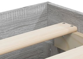 Estrutura de cama c/ gavetas derivados madeira cinza sonoma