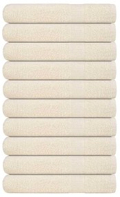 vidaXL Toalhas de sauna 10 pcs 80x200 cm 360 gsm 100% algodão creme