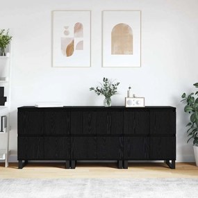 vidaXL Buffet 3 pcs Carvalho Preto 60 x 35 x 70 cm