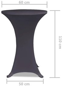 Capa extensível para mesa 2 pcs 60 cm antracite