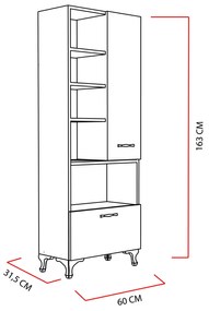 Armário Multiusos Sezen – Branco – 60 cm x 163,6 cm x 31,5 cm