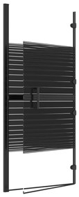 Divisória de chuveiro dobrável ESG 120x140 cm preto