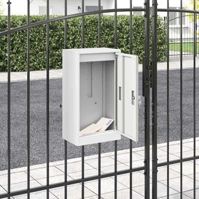 vidaXL caixa de correio com armazenamento Branco 30 x 20 x 55 cm Aço