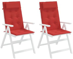 Almofadões p/ cadeira encosto alto 2 pcs tecido oxford vermelho