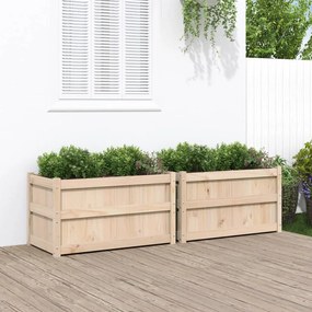 vidaXL Vasos/floreiras de jardim 2 pcs madeira de pinho maciça