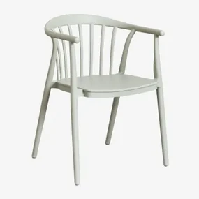 Pacote De 6 Cadeiras De Jardim Empilháveis Ivor Com Braços Verde Cáqui - Sklum