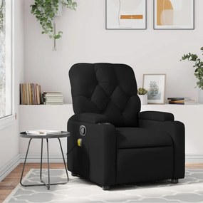 vidaXL Poltrona de massagens reclinável couro artificial preto
