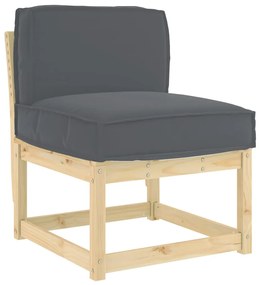 vidaXL Almofada de palete para encosto Antracite 60 x 40 x 12 cm