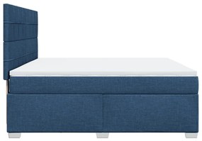 Cama com molas/colchão 180x200 cm tecido azul