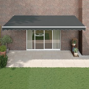 vidaXL Toldo retrátil 5x3 m tecido e alumínio antracite