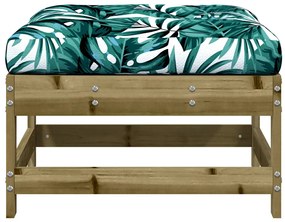Apoios de pés p/ jardim c/ almofadões 2 pcs pinho impregnado