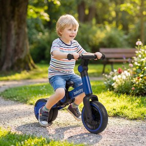 Triciclo Infantil 5 em 1, 66 x 48,5 x 51,5 cm, Pedais Removíveis, Azul-escuro