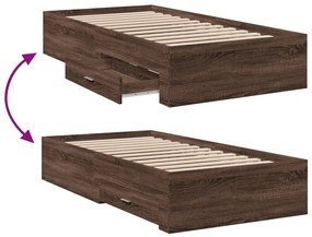 Estrutura cama c/ gavetas derivados madeira carvalho castanho