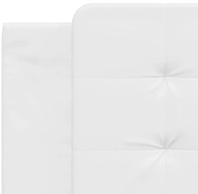 Almofadão de cabeceira 180 cm couro artificial branco