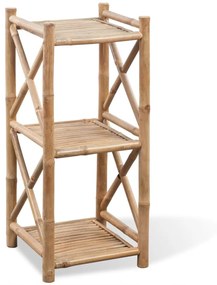 242491 vidaXL Estante de bambu quadrada com 3 prateleiras
