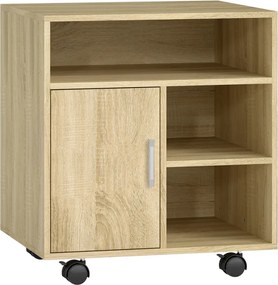 Armário de Escritório 60x50x65,5 cm  para Impressora Multifuncional com Prateleiras e Amplo Espaço de Armazenamento Madeira