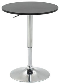 Mesa de bar ajustável em altura com base redonda e antideslizante para cozinha sala de jantar Ø60x69-93 cm Preto