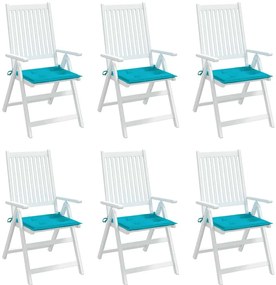Almofadões p/ cadeira 6 pcs 40x40x4 cm tecido turquesa