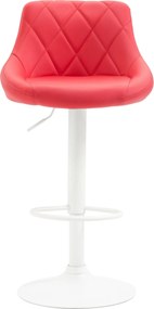 Banco de bar Lazio em couro sintético vermelho