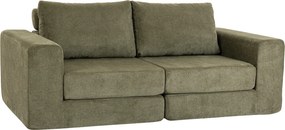 Sofá-cama de 2 Lugares, 208 x 181 x 58 cm, Convertível 4 em 1, Verde
