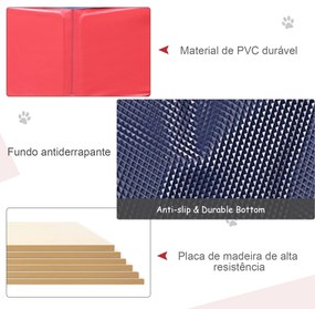 Piscina Dobrável Portátil para Animais de Estimação PVC Antiderrapante Ø80x20 cm Vermelho