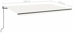 Toldo retrátil automático 500x350 cm cor creme