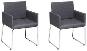 Conjunto de 2 cadeiras de jantar cinzento escuro GOMEZ Beliani