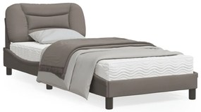 vidaXL Estrutura cama sem colchão 90x200 cm tecido cinza-acastanhado