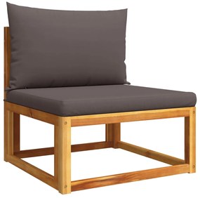 11pcs conjunto sofás jardim c/almofadões madeira maciça acácia