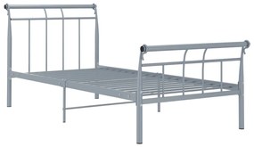 Estrutura de cama 100x200 cm metal cinzento