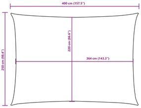 Para-sol estilo vela tecido oxford retangular 2,5x4 m laranja