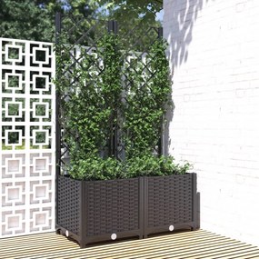 vidaXL Vaso/floreira jardim c/ treliça 80x40x136 cm PP preto
