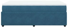 Cama boxspring com colchão 120x190 cm veludo azul-escuro