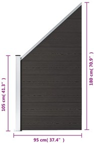 Painel de vedação WPC 95x(105-180) cm preto