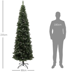 HOMCOM Árvore de Natal 225 cm Árvore de Natal Artificial com 980 Ramos