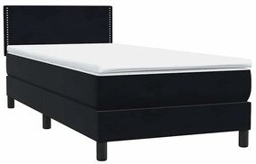 Cama com molas/colchão 80x220 cm veludo preto