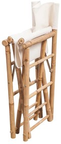 Cadeiras de diretor dobráveis 2 pcs bambu e lona