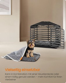 Cama para cães M 80 x 50 cm com estofamento macio cinza ardósia