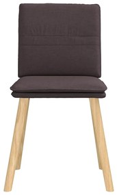 Cadeiras de jantar 6 pcs tecido castanho-escuro
