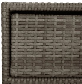 Armário de arrumação para jardim 55x59x69 cm vime PE cinzento