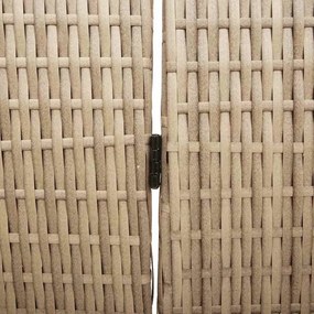 Divisor de Ambientes 3 Painéis Dobrável Bege 147x180 cm Polirattan