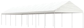 Gazebo com telhado 17,84x4,08x3,22 m polietileno branco