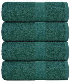 Toalhas de mãos 4 pcs 30x30 cm 360 gsm 100% algodão verde