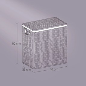 Cesto para roupa suja 90L em Polyrattan 46 x 33 x 60 cm Preto